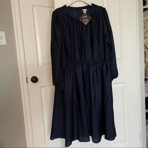 AVA & VIV NAVY DOT FIT & FLARE PLUS DRESS Sz. 2X